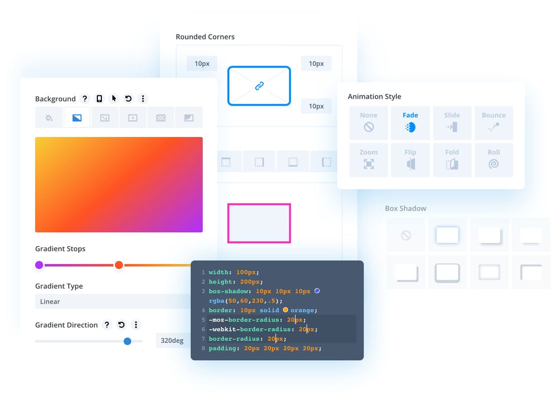 Contrôle du design de Divi